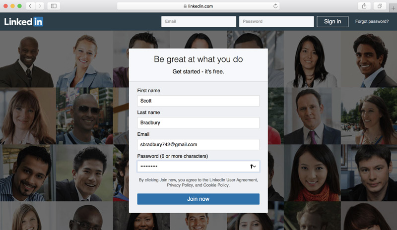 create a linkedin account for your business