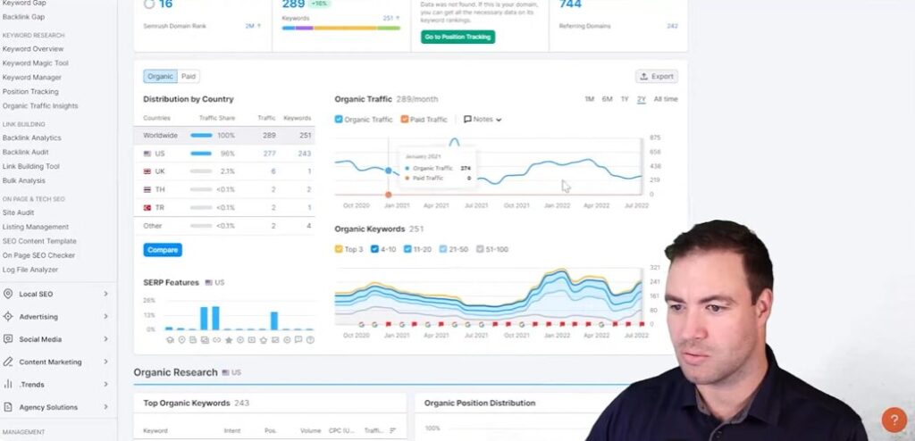 Reviewing Domains With SEMrush